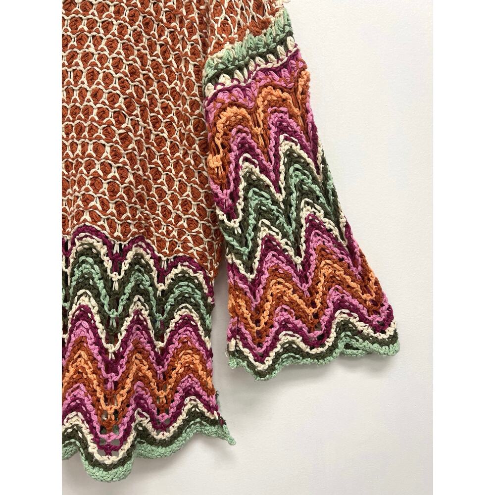 Free People Heatwave Pullover Crochet Boho Hippie Chevron Colorful Sweater - Sml - Picture 10 of 14